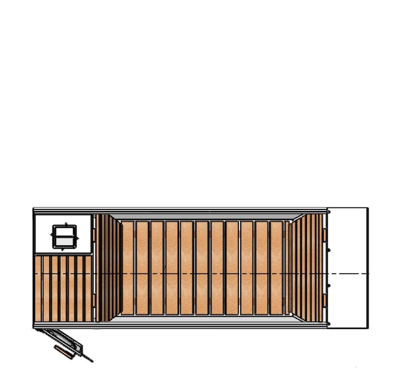 bain nordique en bois carré